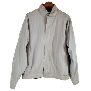 Vtg London Fog Mens Lined Hooded Jacket 44 Long Khaki Beige Londontown Warm